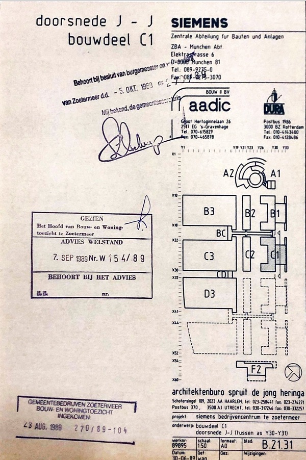 5. Plattegrond tekening bouwarchief Zoetermeer