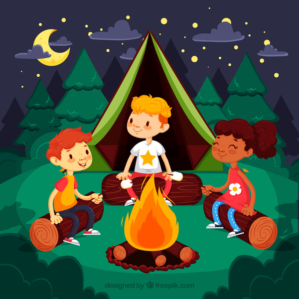 kampvuur kinderen freepik