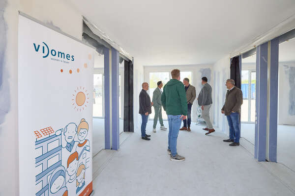 Binnenkant module waar o.a. een inpandige fietsenstalling komt